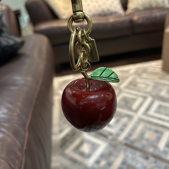 Coach charm apple Red Keychain with Gold Accents - Picture 5 of 6
